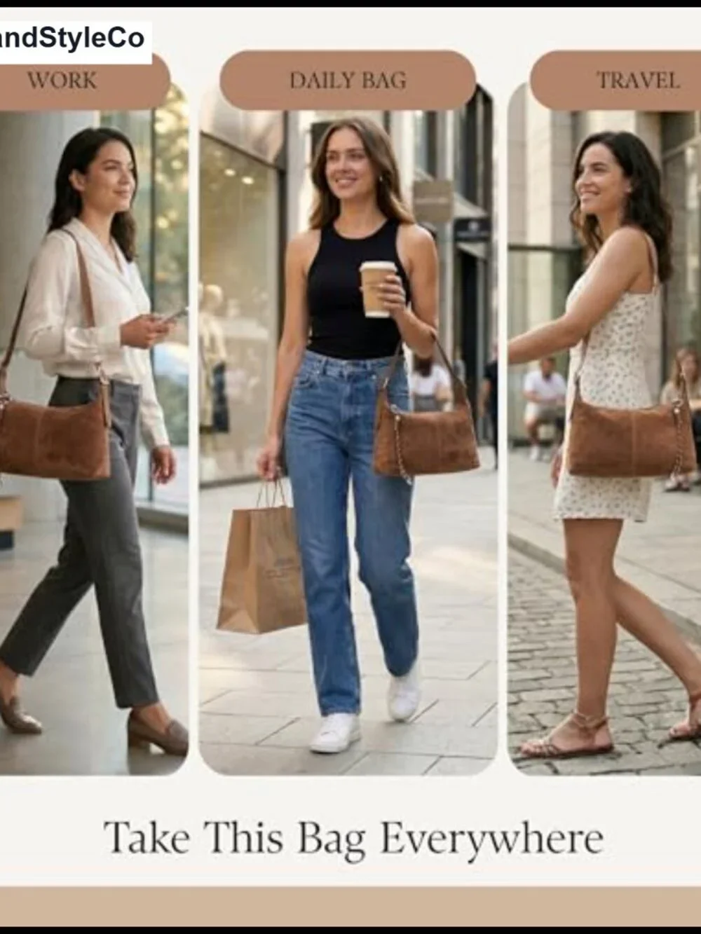Vegan Suede Slouchy Hobo Shoulder Bag Crossbody with Adjustable Strap & Keychain